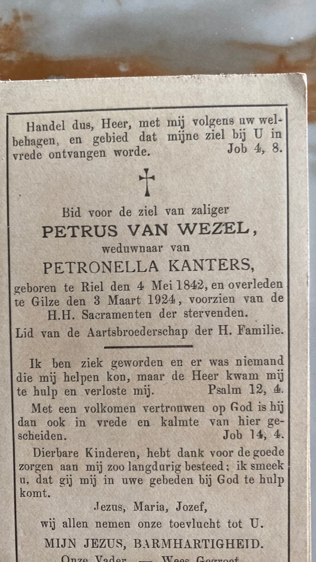 P van Wezel x Kanters 1842 Riel 1924 Gilze, Ophalen of Verzenden