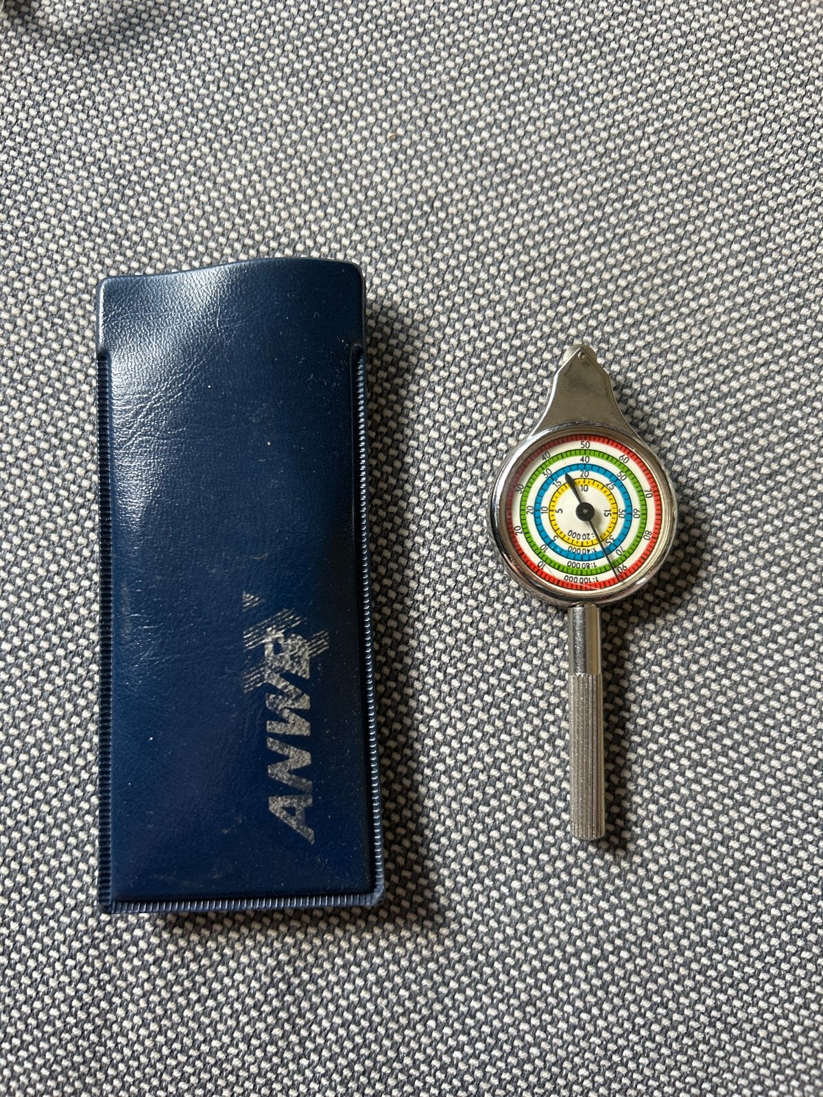 Vintage Curvimeter/Kaartmeter met Hoesje - ANWE, Ophalen of Verzenden