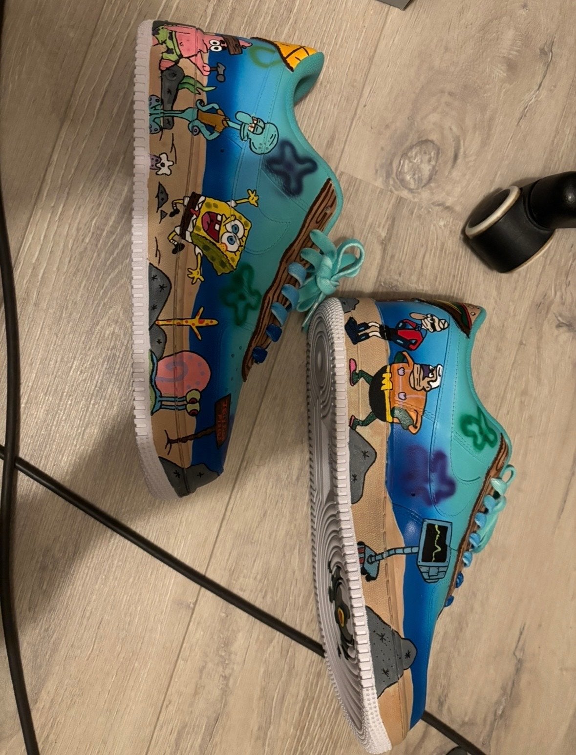 Unieke Spongebob Schoenen - Handgeschilderde Sneakers, Ophalen of Verzenden, Nieuw, Blauw, Sneakers of Gympen