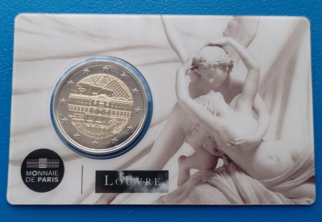 Frankrijk 2 Euro "Louvre" 2025 - Cupido en Psyche Coincard, Verzenden, Frankrijk, 2 euro, Setje