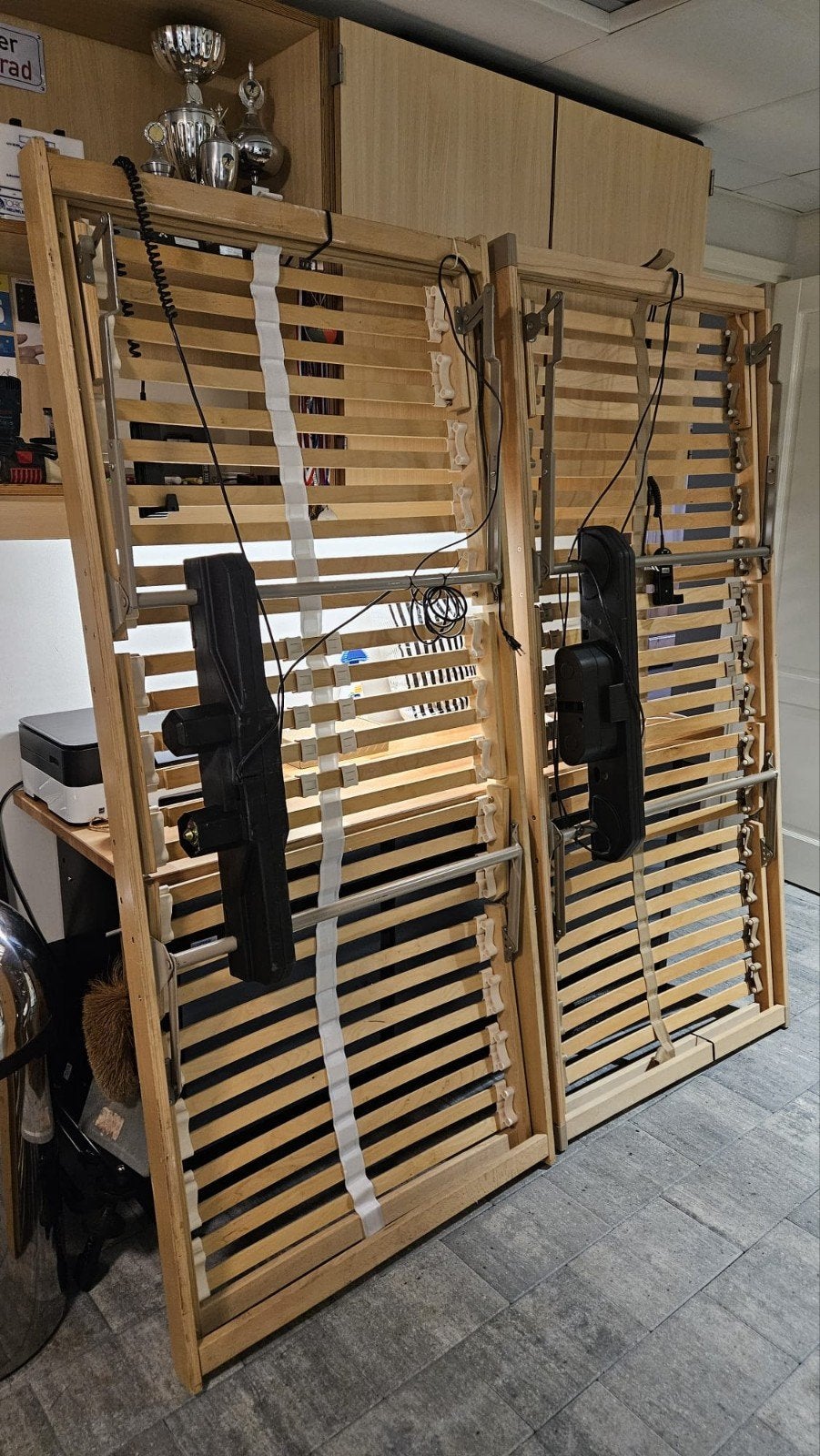 2 elektrische lattenbodems, Huis en Inrichting, Ophalen, Gebruikt, 90 cm, Eenpersoons