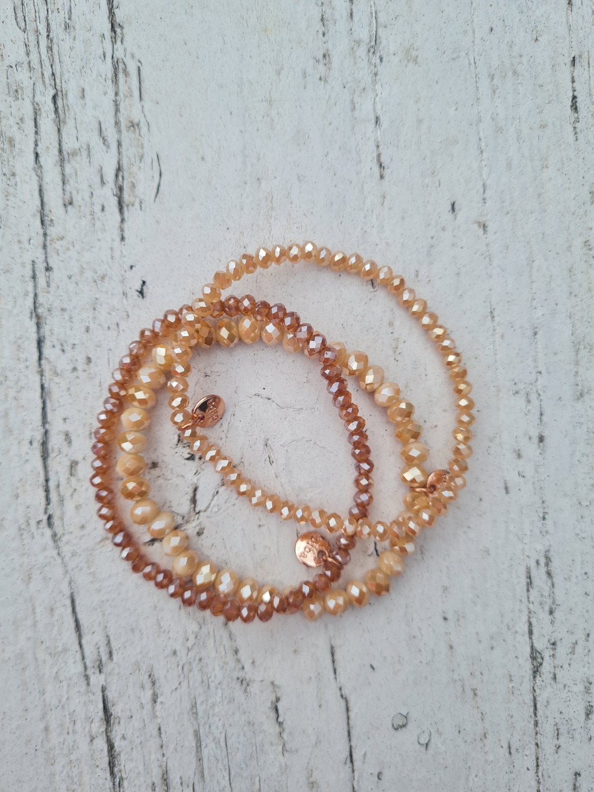 Biba bruin beige kralenarmbandjes 3 euro pst nieuw, Beige, Kunststof of Plastic, Nieuw, Ophalen of Verzenden