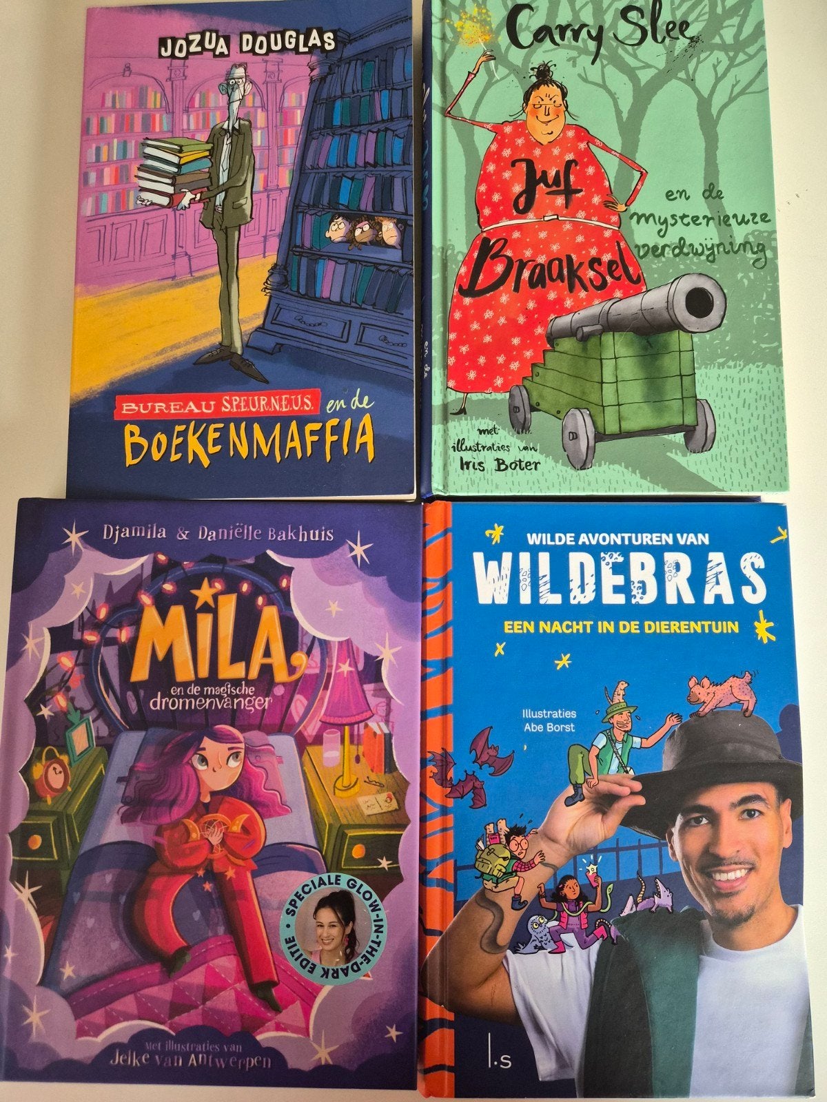 4 Kinderboeken:Jozua Douglas, Carry Slee, Djamila, Wildebras, Ophalen of Verzenden, Zo goed als nieuw, Fictie