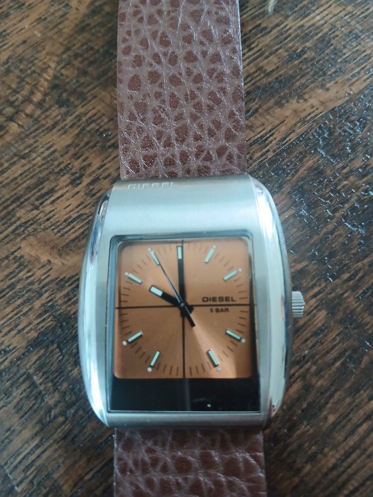 Diesel Vintage Horloge Champagne Wijzerplaat, Overige merken, Staal, Polshorloge, Ophalen of Verzenden
