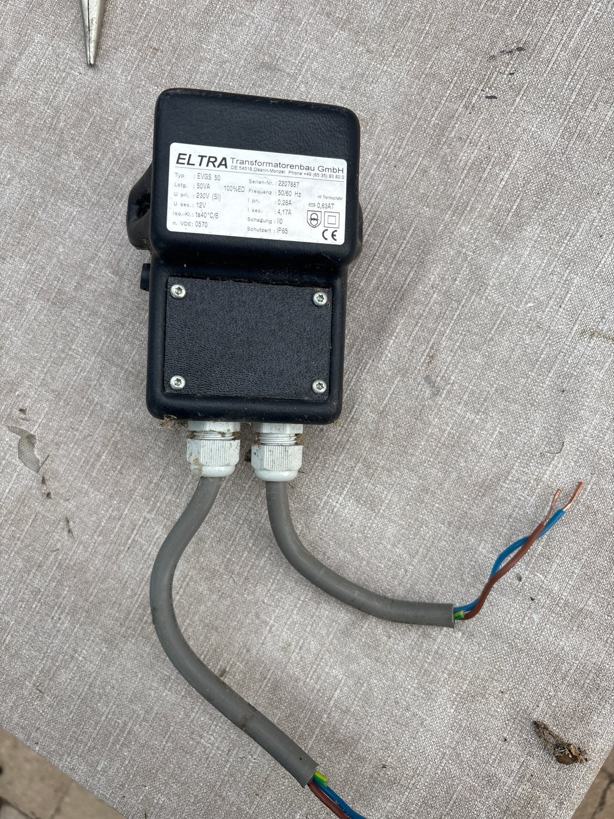 ELTRA Transformator EVGS 50 - 230V naar 12V, Doe-het-zelf en Verbouw, Ophalen, Zo goed als nieuw, Overige merken, Omvormer