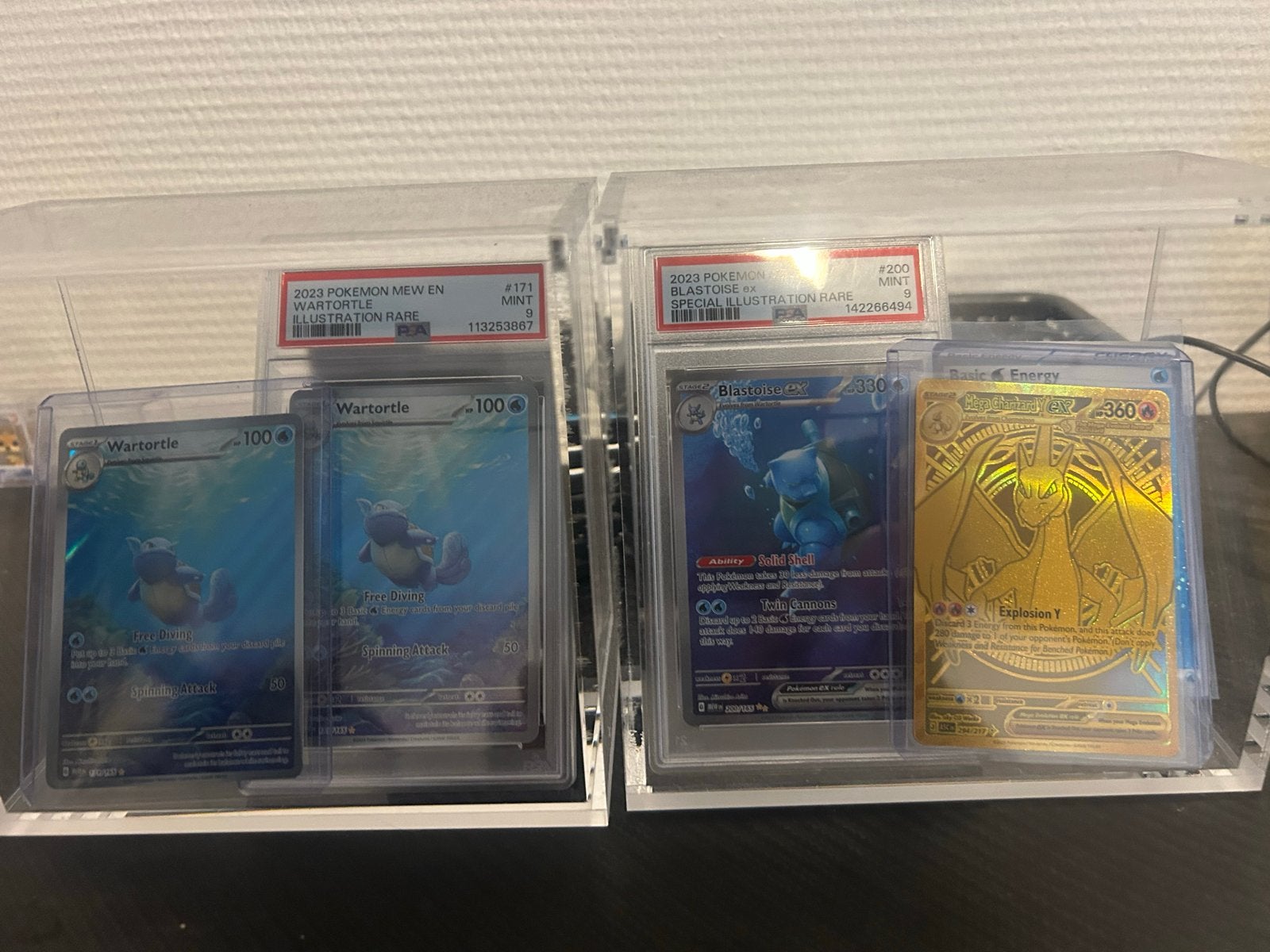 Pokémon Kaarten: Wartortle, Blastoise & Charizard, Ophalen, Zo goed als nieuw, Meerdere kaarten