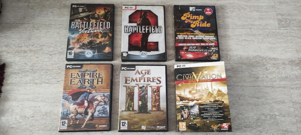PC Games - Age of Empires III, Battlefields, Midnight Club 2, Spelcomputers en Games, 1 speler, Ophalen of Verzenden, Zo goed als nieuw