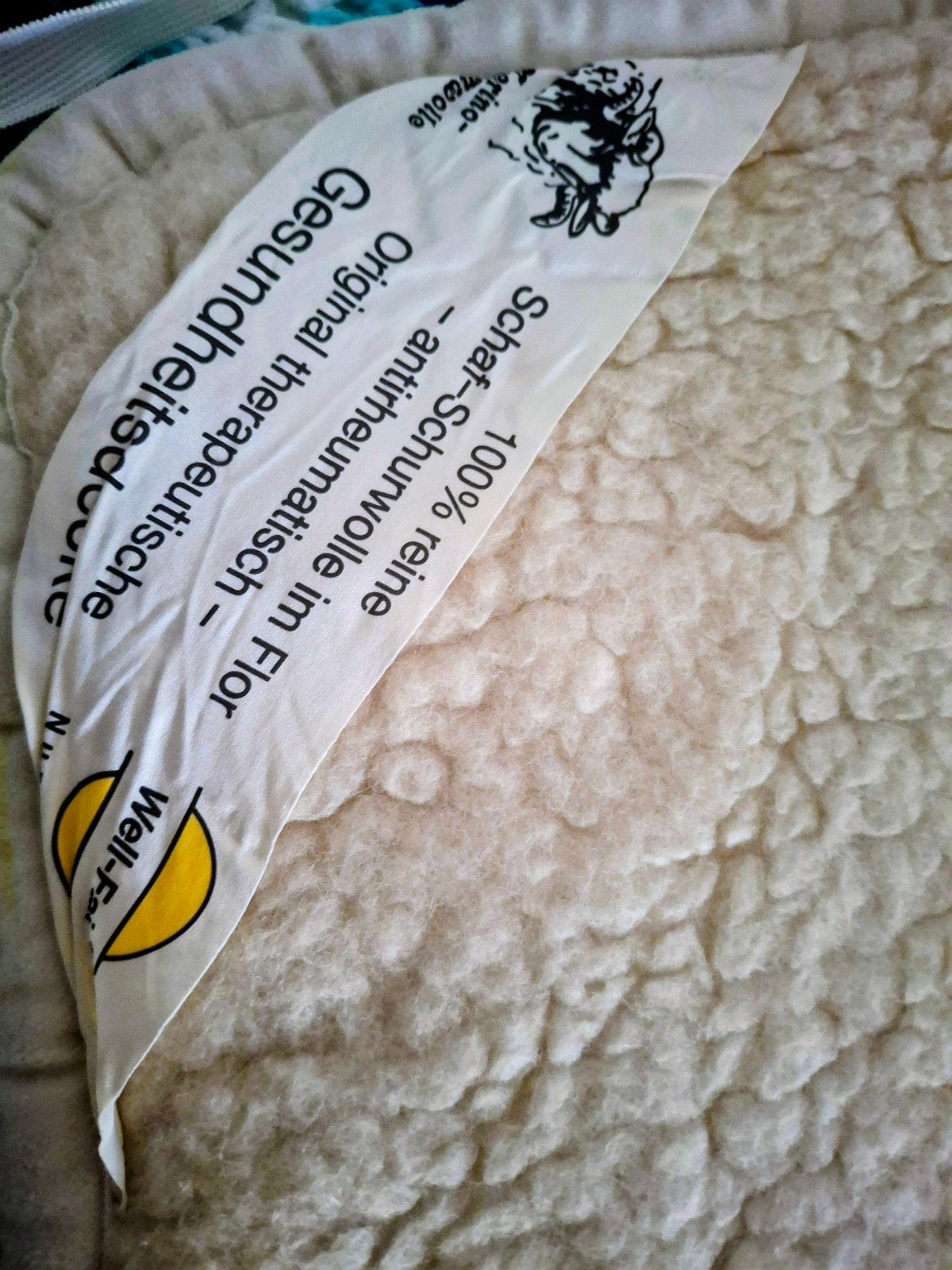 Therapeutische onderdeken. BIEDEN  van 100% schapenwol, Ophalen, Gebruikt, Eenpersoons, Beige