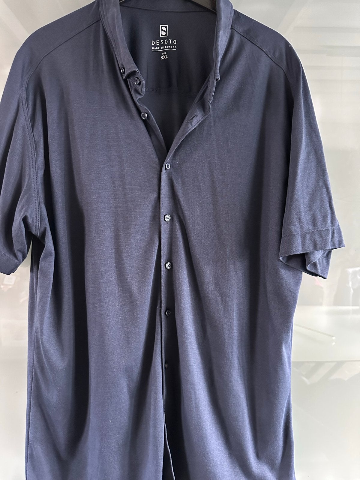 Desoto Heren Overhemd Korte Mouw - Blauw - Maat 3XL, Kleding | Heren, Ophalen of Verzenden, Nieuw, Blauw, Overige halswijdtes