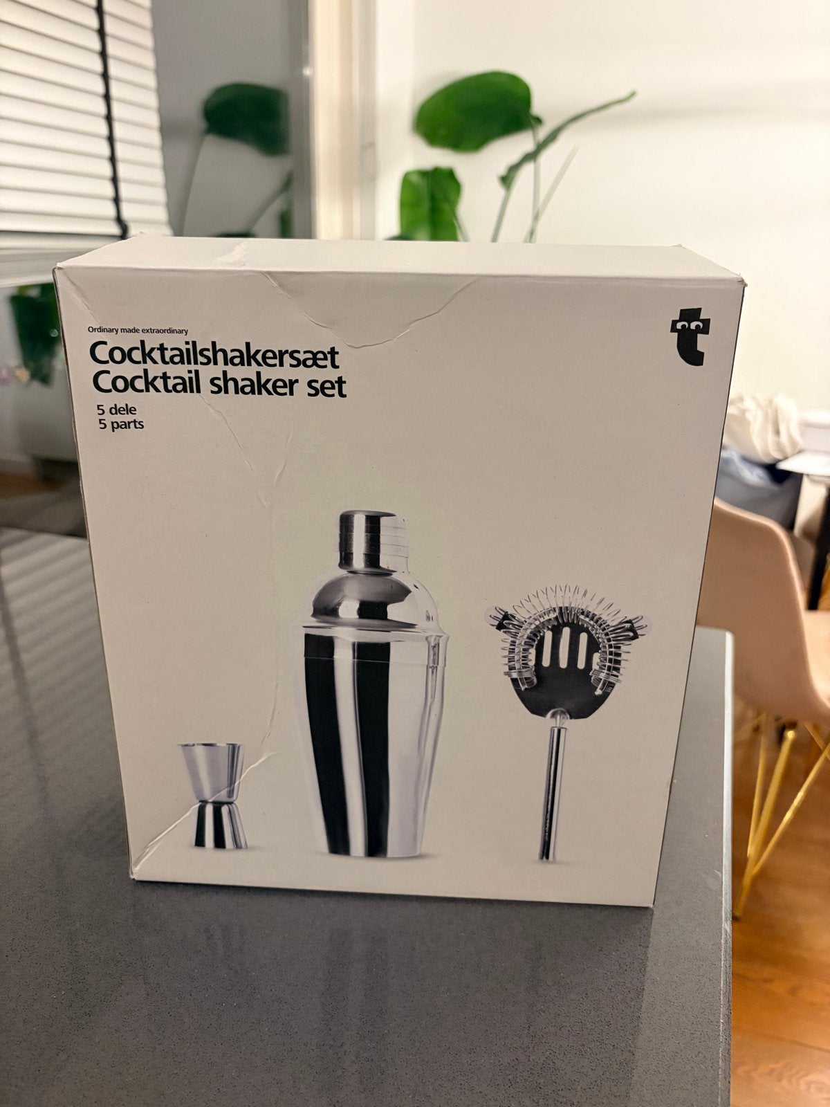 Cocktailshakerset 5-delig - Nieuw in doos, Overige typen, Ophalen of Verzenden, Metaal, Nieuw