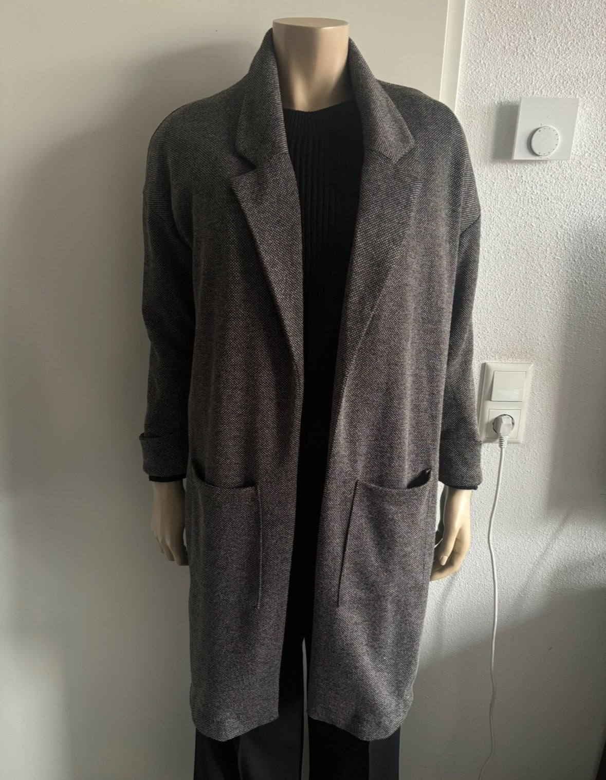 Pieces losvallend vest/jas grijs mêlee maat M, Kleding | Dames, Verzenden, Zo goed als nieuw, Maat 38/40 (M), Grijs