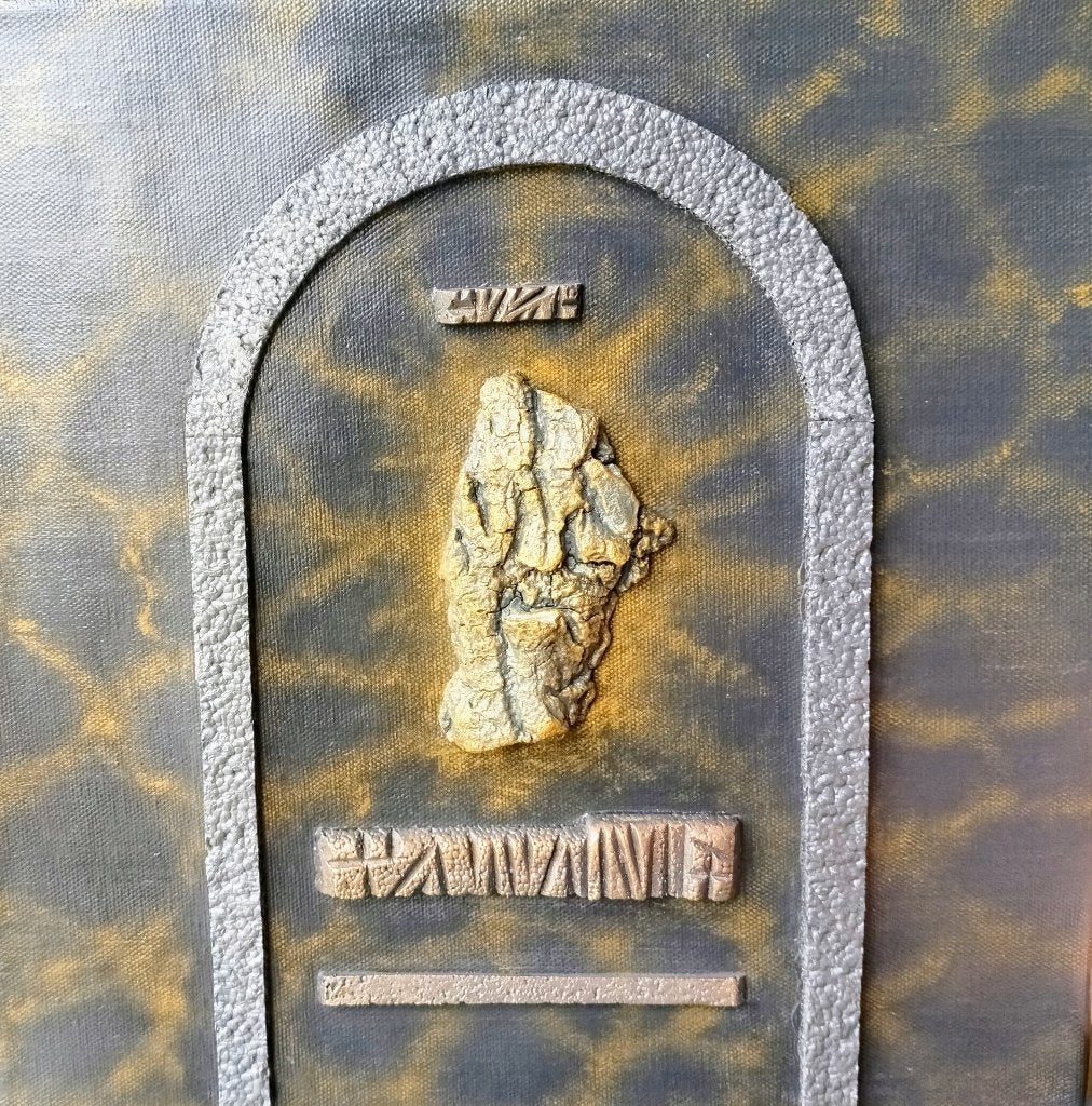 Abstracte 3D-kunst op canvas met textuur en reliëf, Antiek en Kunst, Abstract, Gelimiteerde oplage, Ophalen of Verzenden, Gemengde techniek