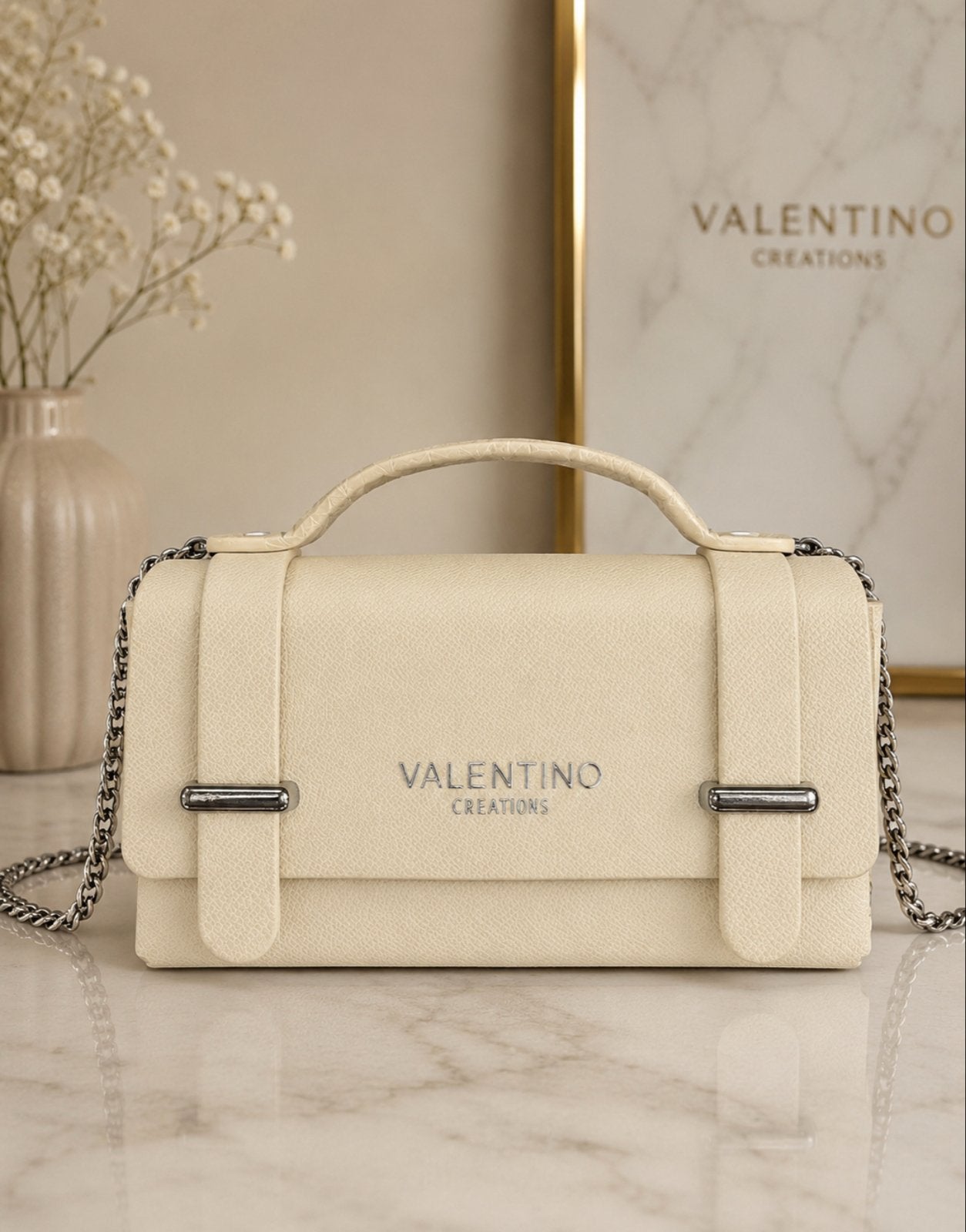 Valentino by Mario Valentino Schoudertas - Nieuw, Ophalen of Verzenden, Nieuw, Beige, Schoudertasje