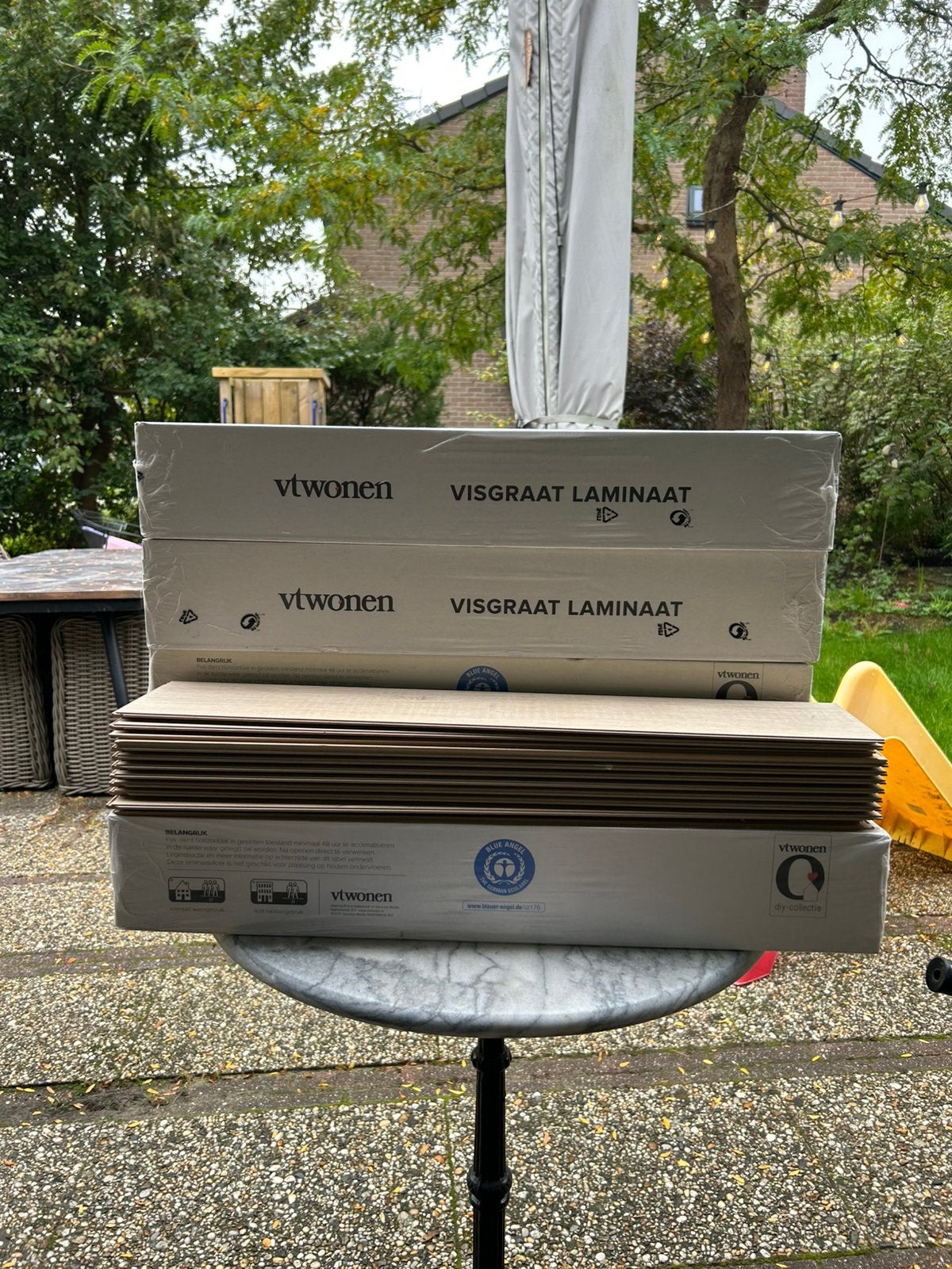 Vt wonen visgraat laminaat vloer beige, Ophalen, 50 tot 150 cm, Overige typen, Nieuw