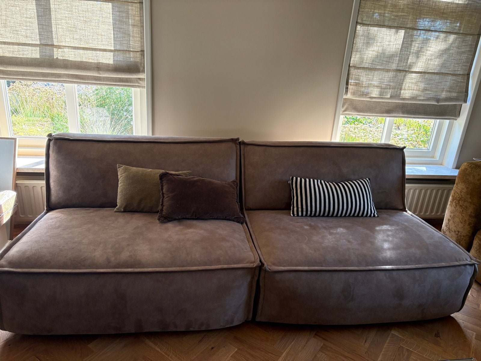 Modulaire bank Jim - 2x 1,5 zit- Micro leer - Lever, Ophalen, 250 tot 300 cm, 100 tot 125 cm, Hoekbank