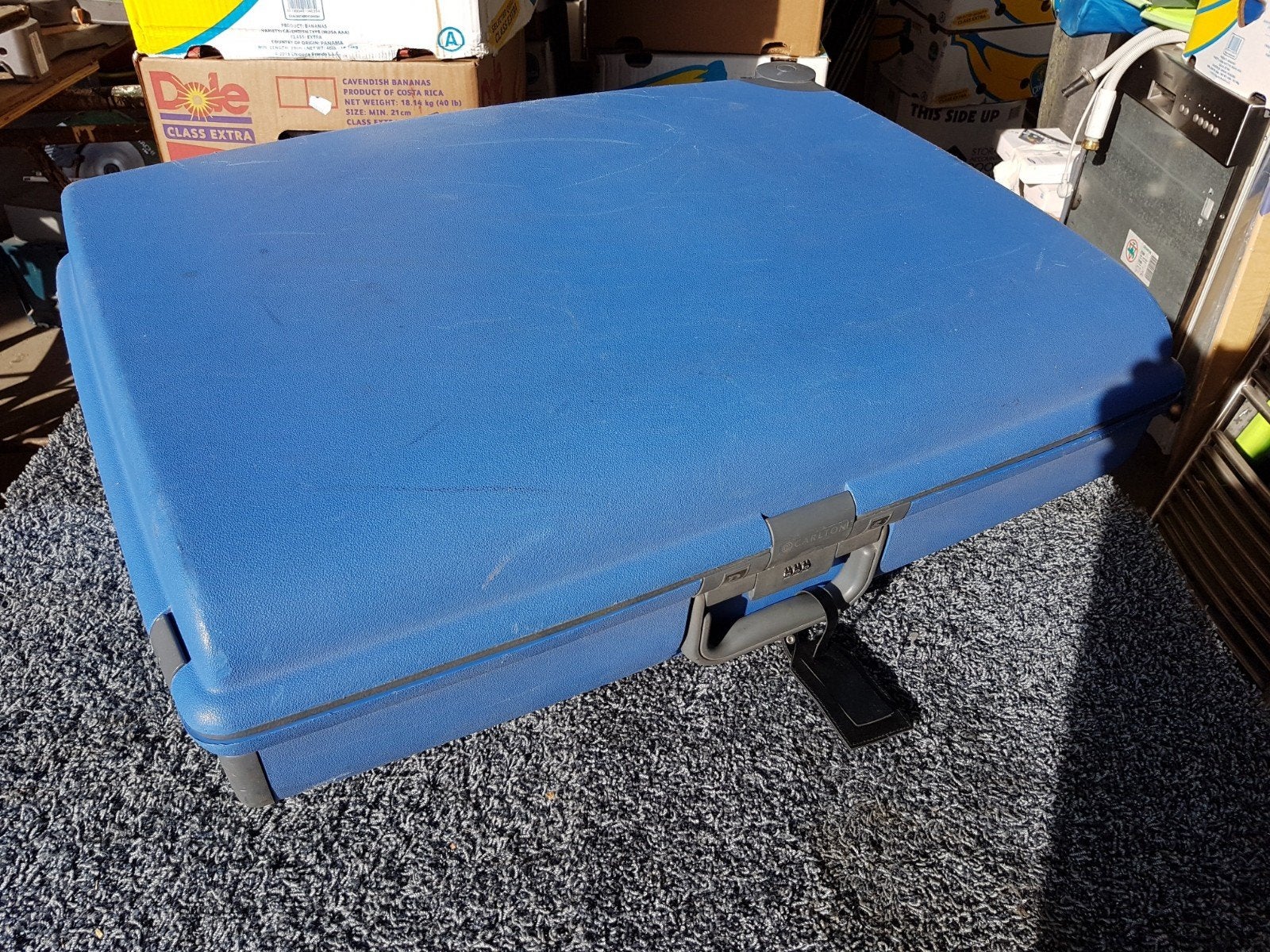 Carlton Reiskoffer Blauw - Duurzaam en Ruim, Ophalen, Gebruikt, Hard kunststof, Slot