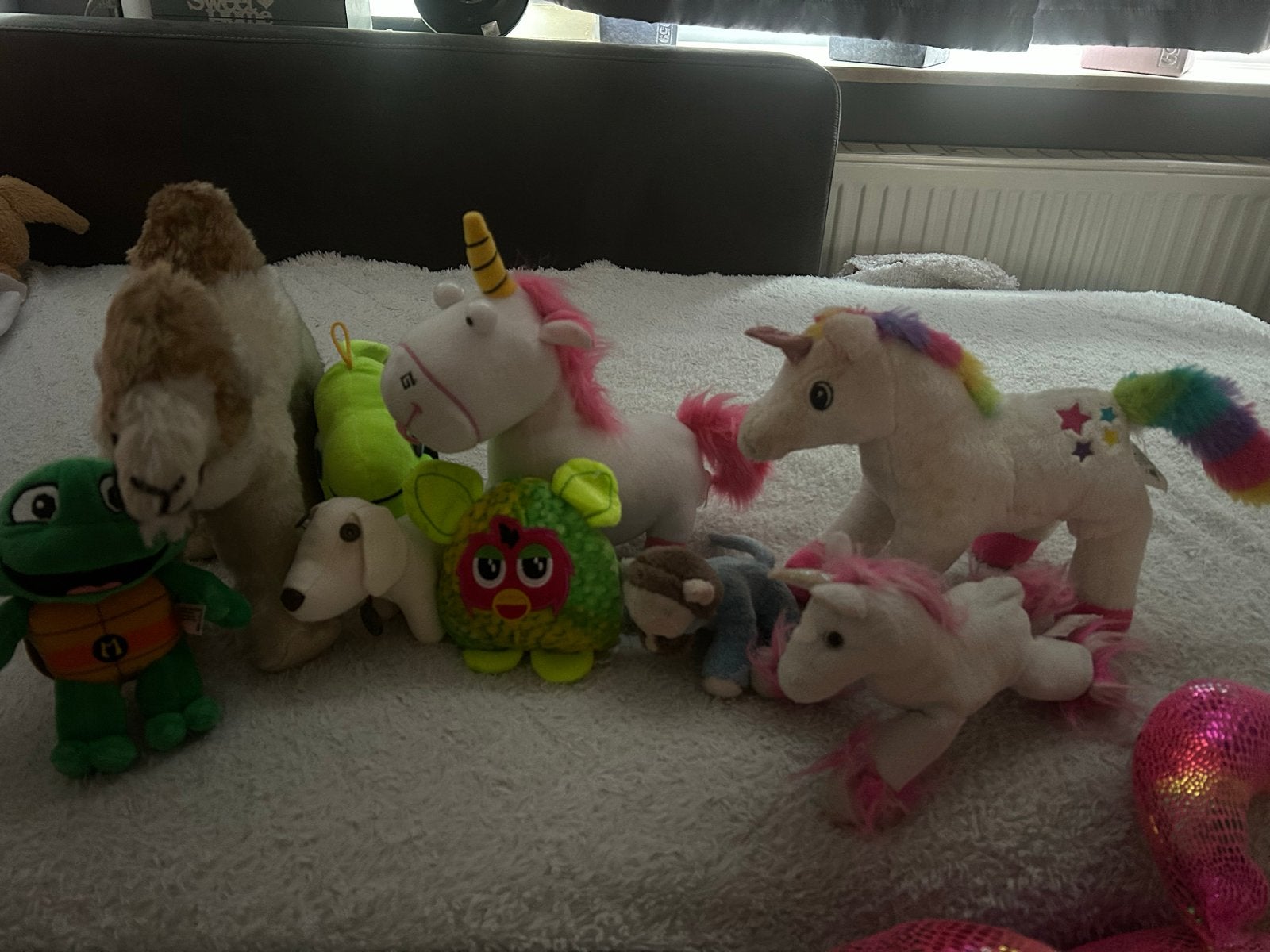Diverse knuffels: Eenhoorns, Furby, Kameel en meer!, Ophalen, Gebruikt, Eenhoorn, Middelgroot (20 tot 80 cm)