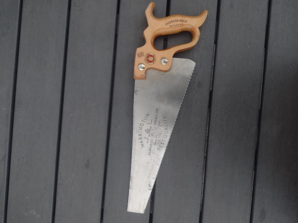 Vintage Warrington Handzaag - Unbreakable Patented, Ophalen of Verzenden, Gebruikt