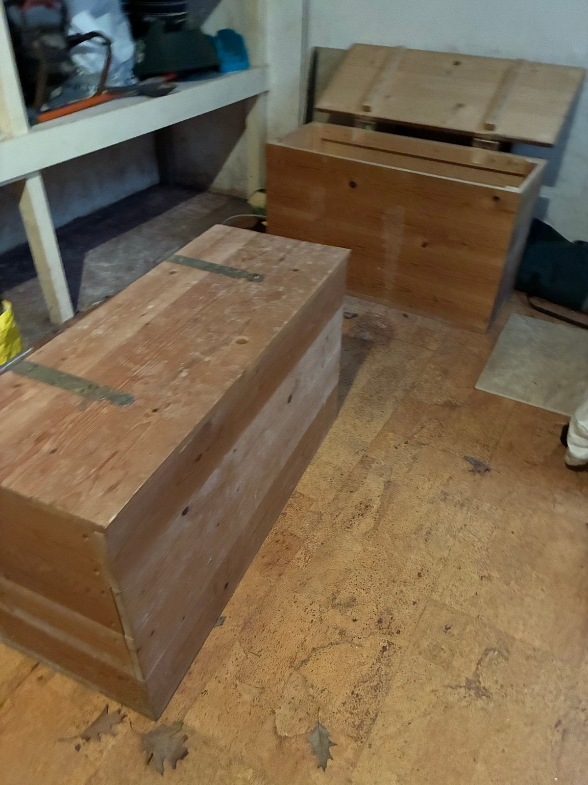 2 Houten Kisten - Opslag of Decoratie, Ophalen, Gebruikt, 100 tot 150 cm, Grenenhout