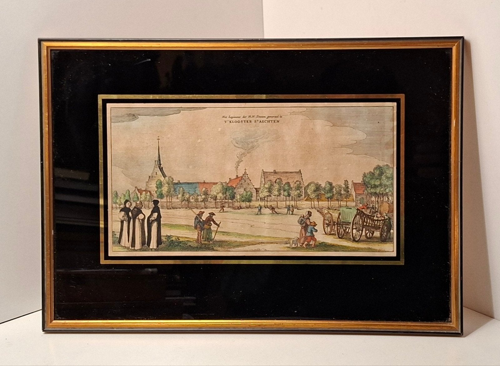 St.Agatha T' KLOOSTER S.T. AECHTEN" uit 1641, handgekleurd, Ophalen of Verzenden