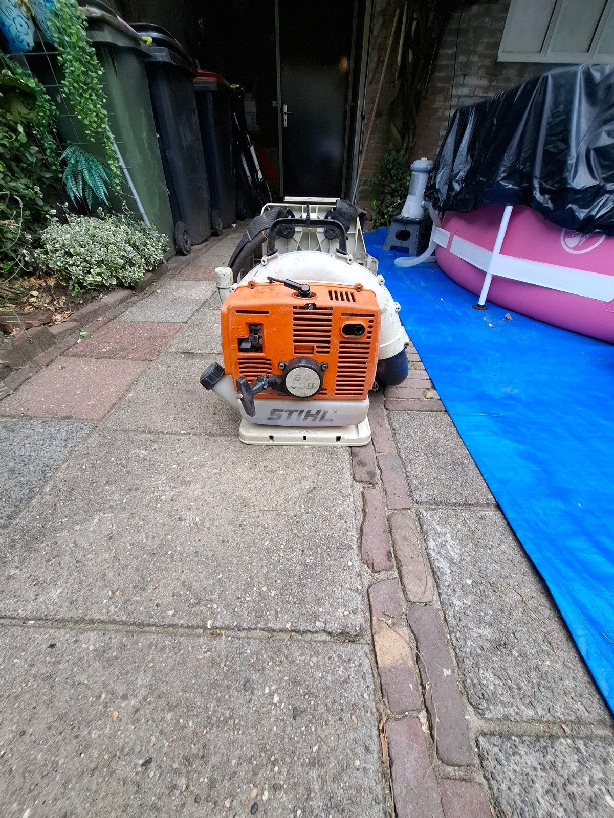 Stihl br 400, Ophalen, Benzine, Gebruikt, Ruggedragen