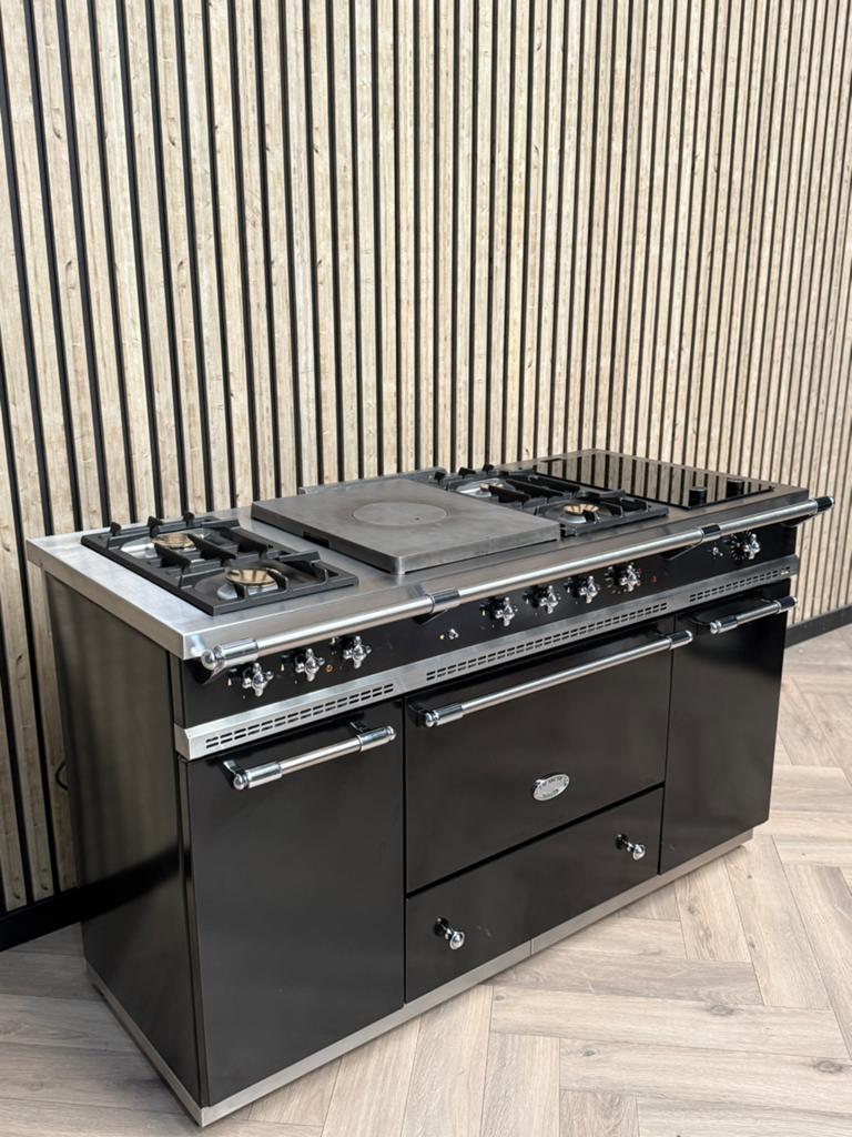 Luxe Lacanche Zwart 150cm Gas + Hete Lucht, Hete lucht, 60 cm of meer, Ophalen of Verzenden, Gas