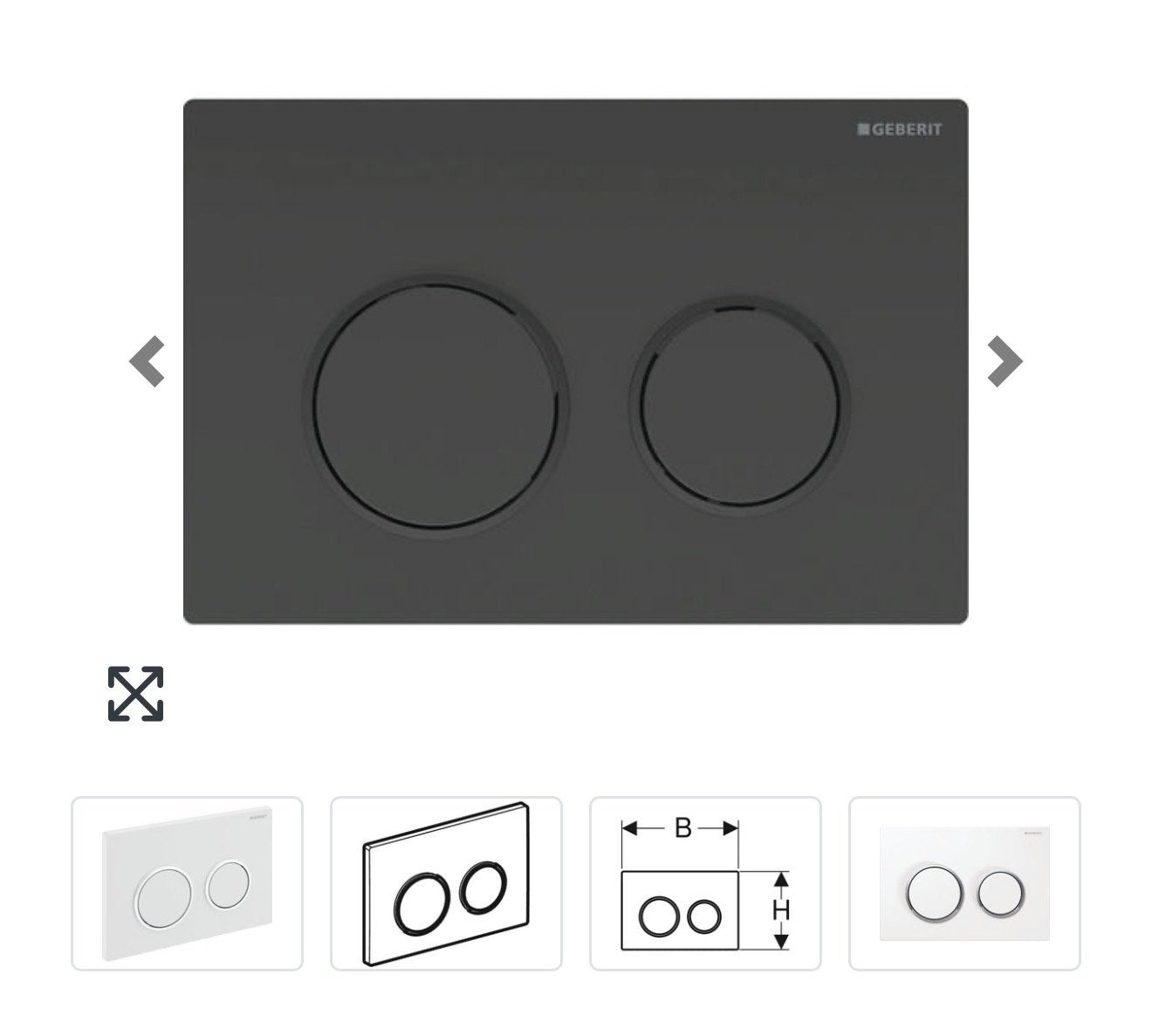 Geberit Omega 20 bedieningsplaat mat zwart, Doe-het-zelf en Verbouw, Ophalen of Verzenden, Nieuw, Toilet