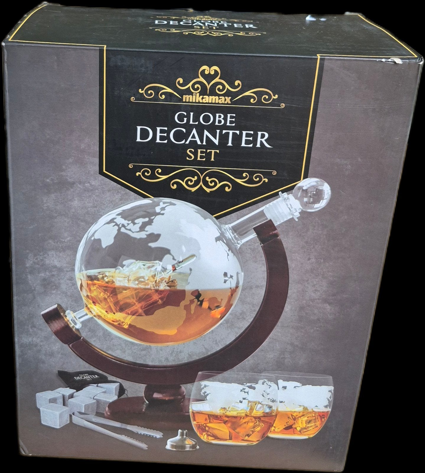Mikamax Globe Decanter Set - Nieuw in doos, Ophalen of Verzenden, Nieuw, Glas