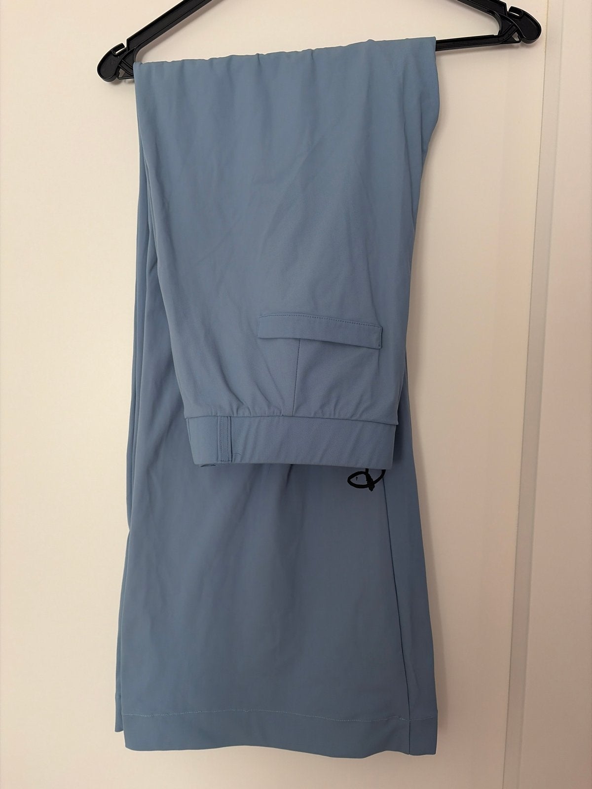 Studio Anneloes travelstof broek - Mooie blauwe kleur, Maat 42/44 (L), Lang, Gedragen, Verzenden