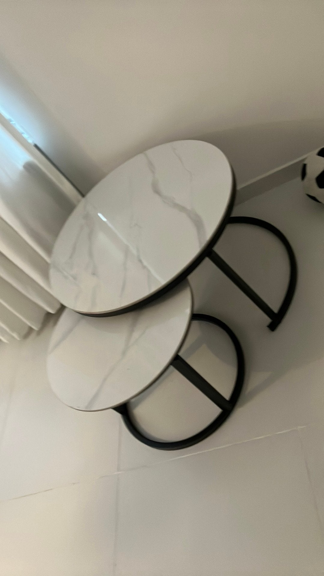 Salontafel marmer, Huis en Inrichting, Tafels | Salontafels, Ophalen, Rond, 50 tot 100 cm, Zo goed als nieuw