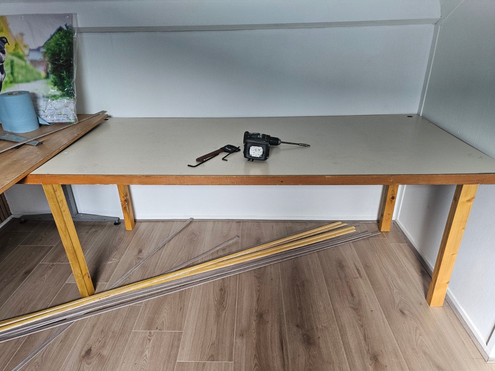 Grote hobbytafel / werkbank 200x90 cm, Huis en Inrichting, Gebruikt, 200 cm of meer, Rechthoekig, Overige houtsoorten