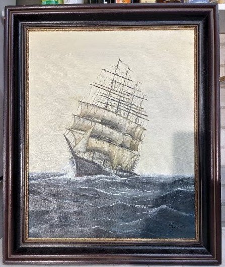 Prachtige olieverfschilderij Zeilschip (J. Cuijpers), Antiek en Kunst, Oud hollands, Ophalen of Verzenden, Olieverf, Maritiem / water