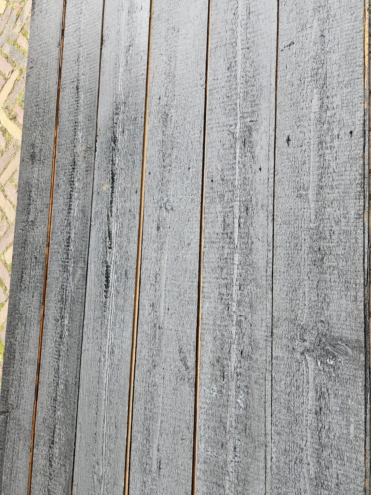 GRENEN VLOER PLANKEN GEBRUIKT 50 STUKS  ZWART, Doe-het-zelf en Verbouw, Hout en Planken, Gebruikt, Minder dan 25 mm, Grenen, Ophalen of Verzenden