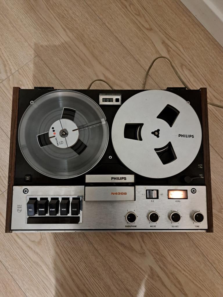 Philips N4308 Bandrecorder - Vintage Audio, Audio, Tv en Foto, Bandrecorders, Ophalen of Verzenden, Bandrecorder, Met banden