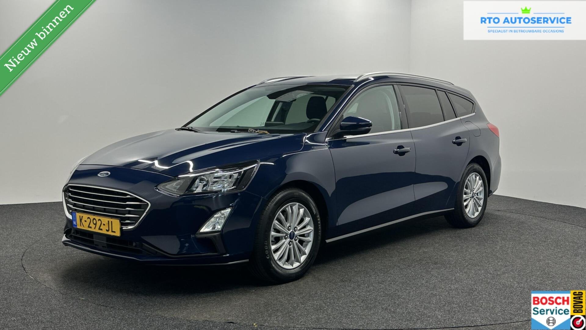 Ford Focus Wagon 1.0 EcoBoost Hybrid Trend Edition Business, Auto's, Stof, Gebruikt, Blauw, Origineel Nederlands