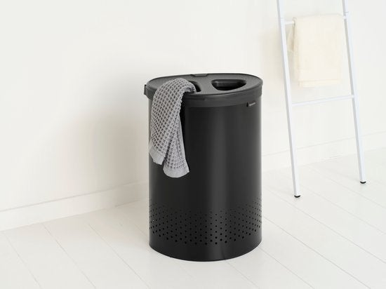 Brabantia wasmand 55L met 2 vakken voor sorteren, Ophalen, Gebruikt, Zwart, Wasmand