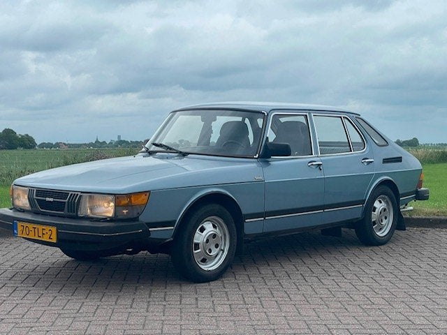 Saab 900 GLS  5 deurs autom.stuurbekrachtiging LPG trekhaak, Auto's, Saab, Stof, 4 cilinders, Blauw, Particulier