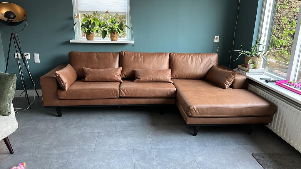 Torino hoekbank - 2 jaar oud, prima staat, Ophalen, Gebruikt, Leer
