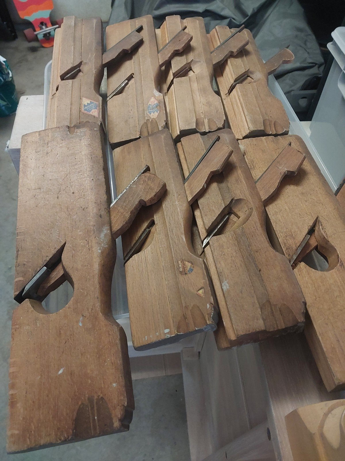 Set van 10 vintage houten schaven - Nooitgedagt & Zonen, Antiek en Kunst, Ophalen of Verzenden