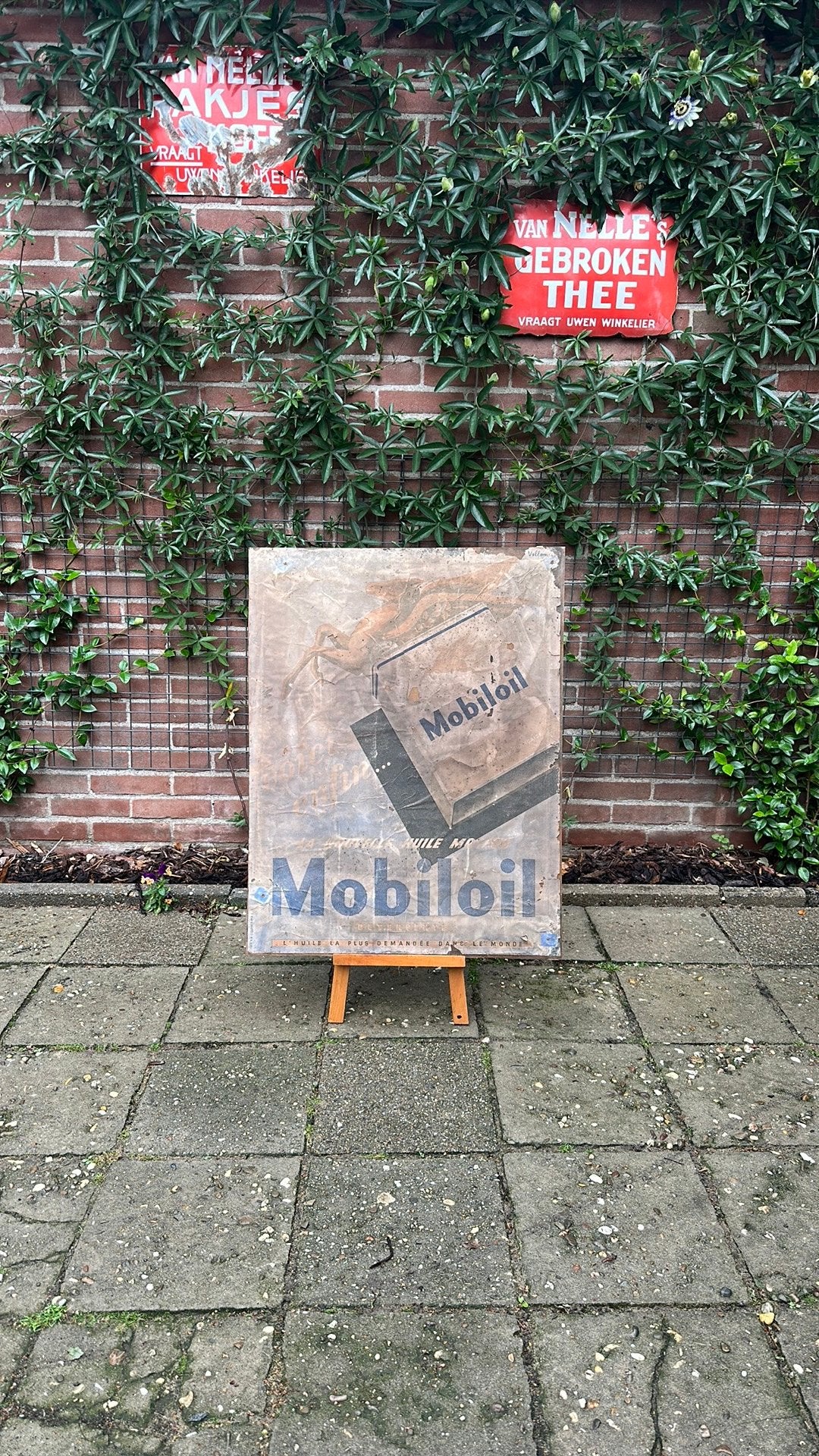 Mobiloil reclambord Paris hardboord ( geen emaille), Ophalen