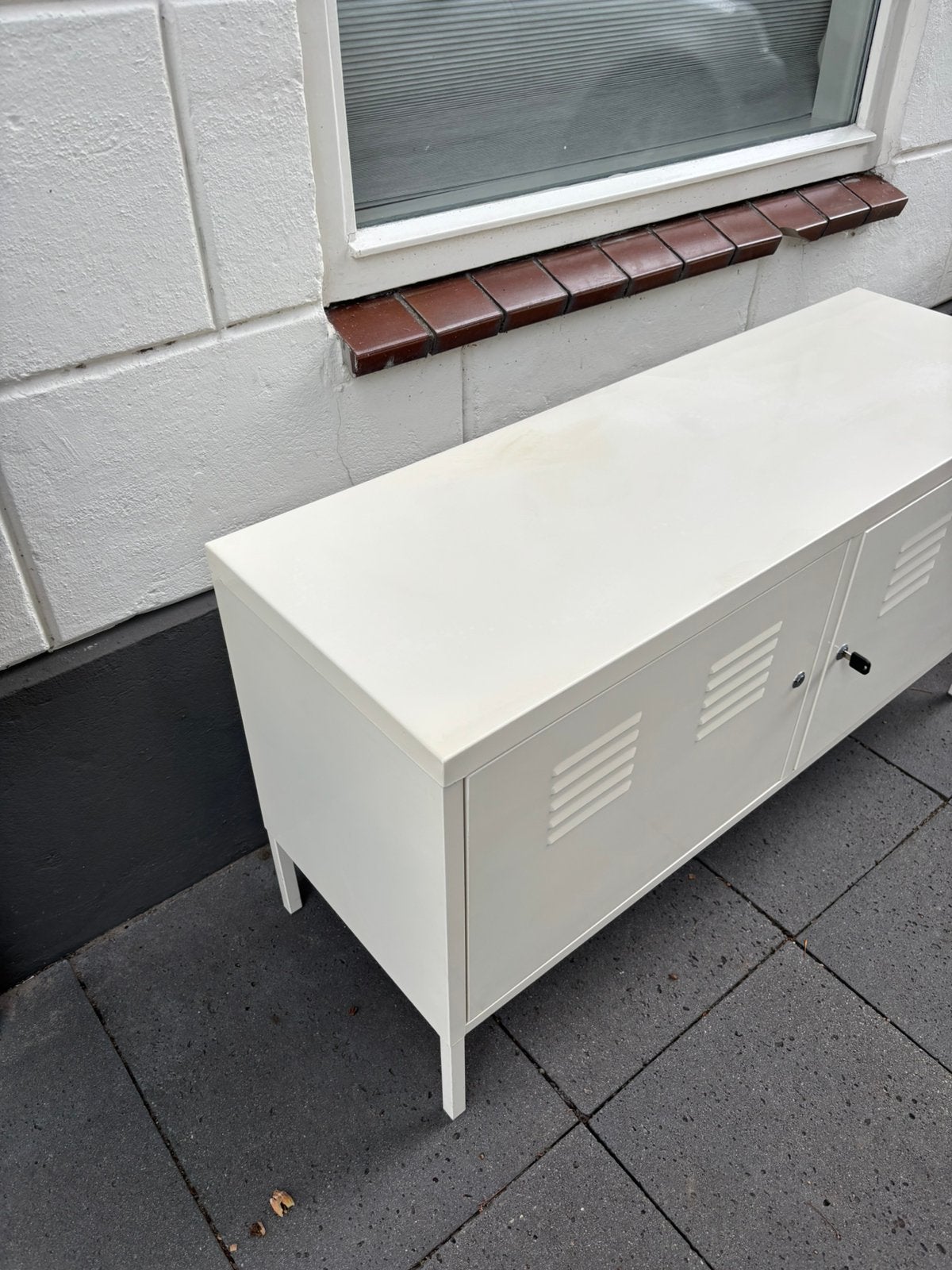 Stoere vintage witte metalen IKEA PS lockerkast, Ophalen, Gebruikt, Industrieel