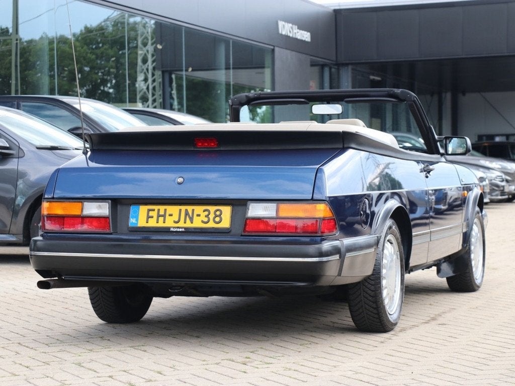 Saab 900 Cabrio 2.0 S I 1e Eigenaar I Volledig dealeronderho, Auto's, Oldtimers, Cabriolet, Blauw, Bedrijf, Handgeschakeld