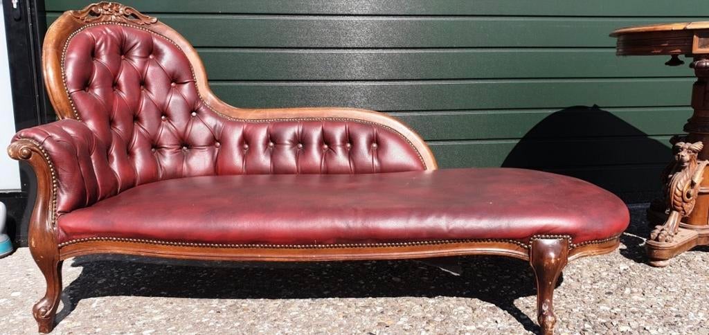 Chesterfield chaise longue, Huis en Inrichting, Banken | Sofa's en Chaises Longues, Ophalen, Gebruikt, Eenpersoons, 150 tot 200 cm