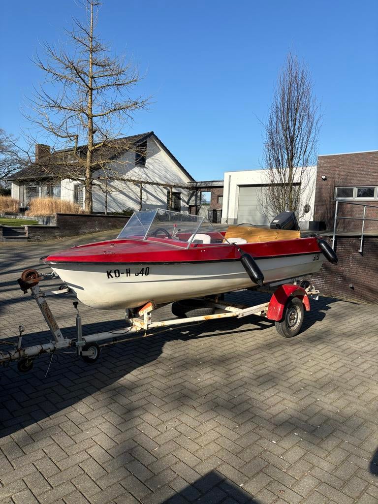 Speedbootje met 30pk Suzuki buitenboordmotor, Watersport en Boten, Speedboten, Ophalen, Gebruikt, Minder dan 70 pk, 3 tot 6 meter
