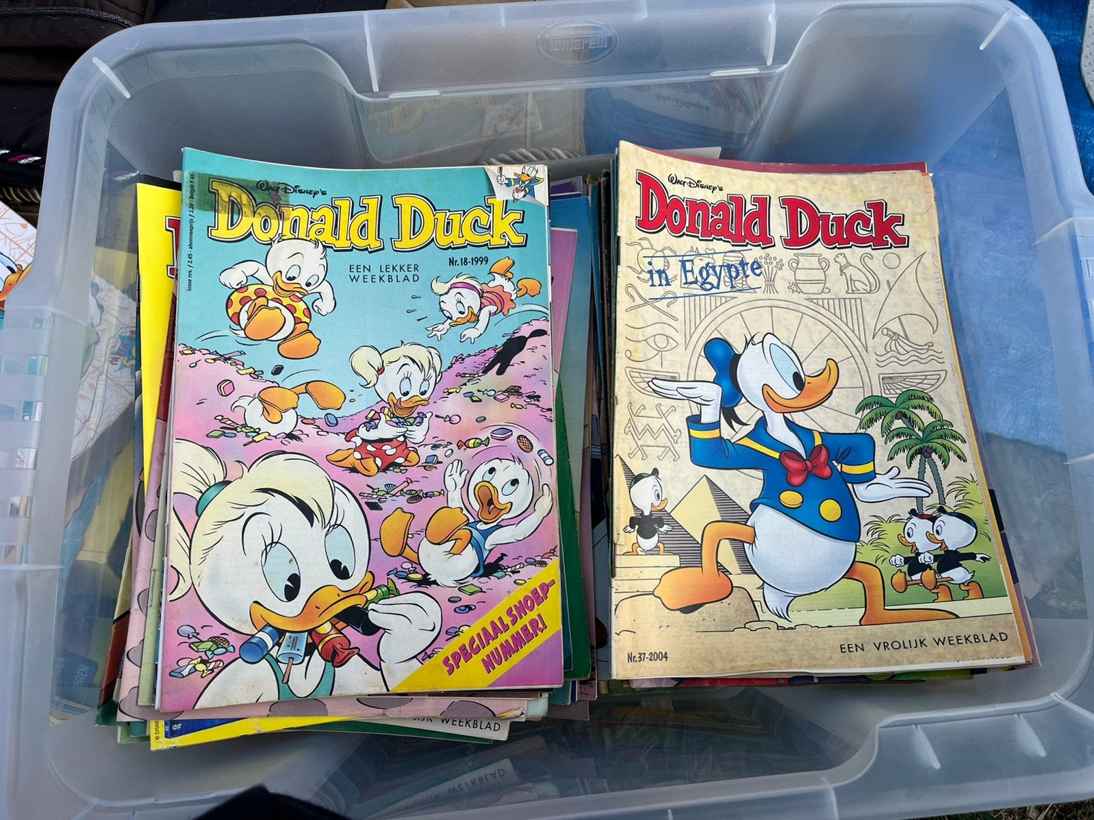 Doos vol met donald duck boeken, stripboeken, Boeken, Stripboeken, Meerdere stripboeken, Ophalen of Verzenden, Zo goed als nieuw