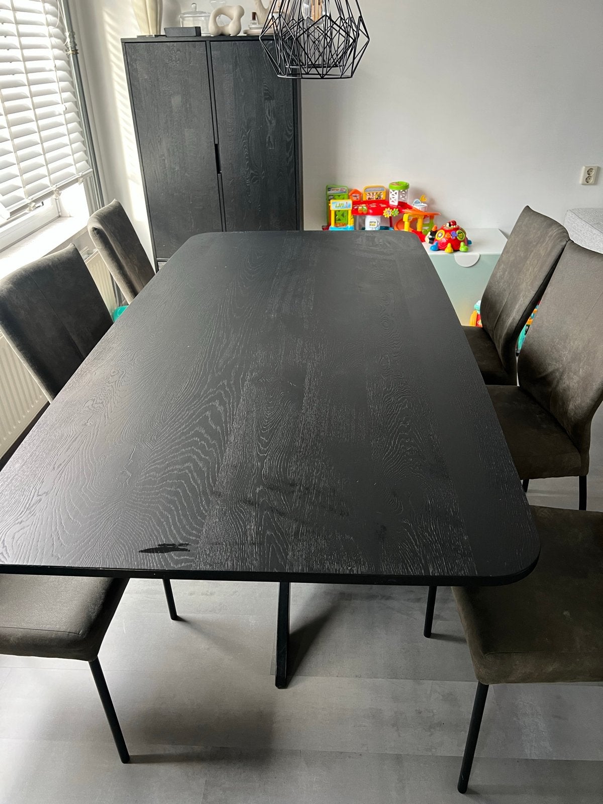 Woonexpres Holendrecht Eettafel 200x100 cm Zwart Spinnenpoot, Huis en Inrichting, Tafels | Eettafels, Ophalen, 100 tot 150 cm