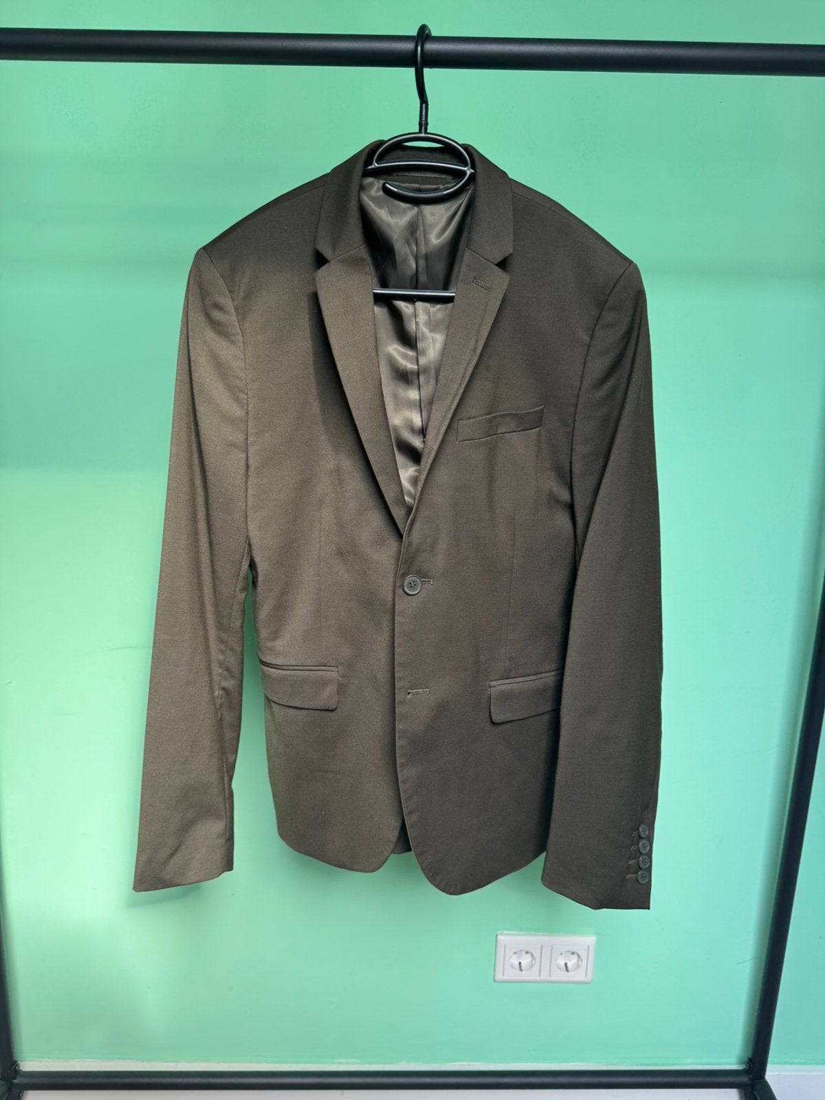 Olijfgroen colbert - H&M - Maat 48, Ophalen of Verzenden, Zo goed als nieuw, Maat 48/50 (M), Groen