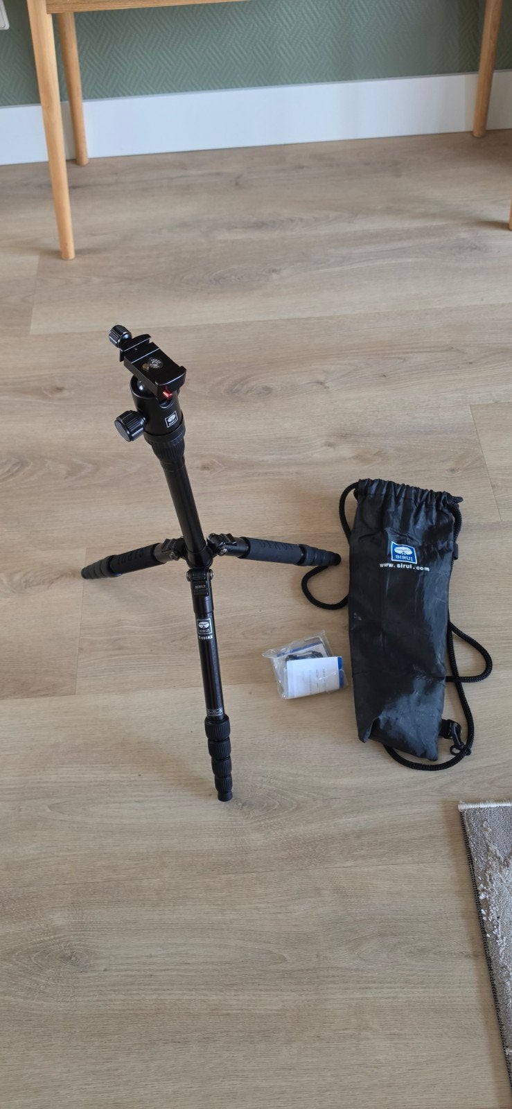 Sirui T-005KX Statief met Balhoofd en Draagtas, Gebruikt, 125 cm of minder, Snelkoppelingsplaat, Sirui