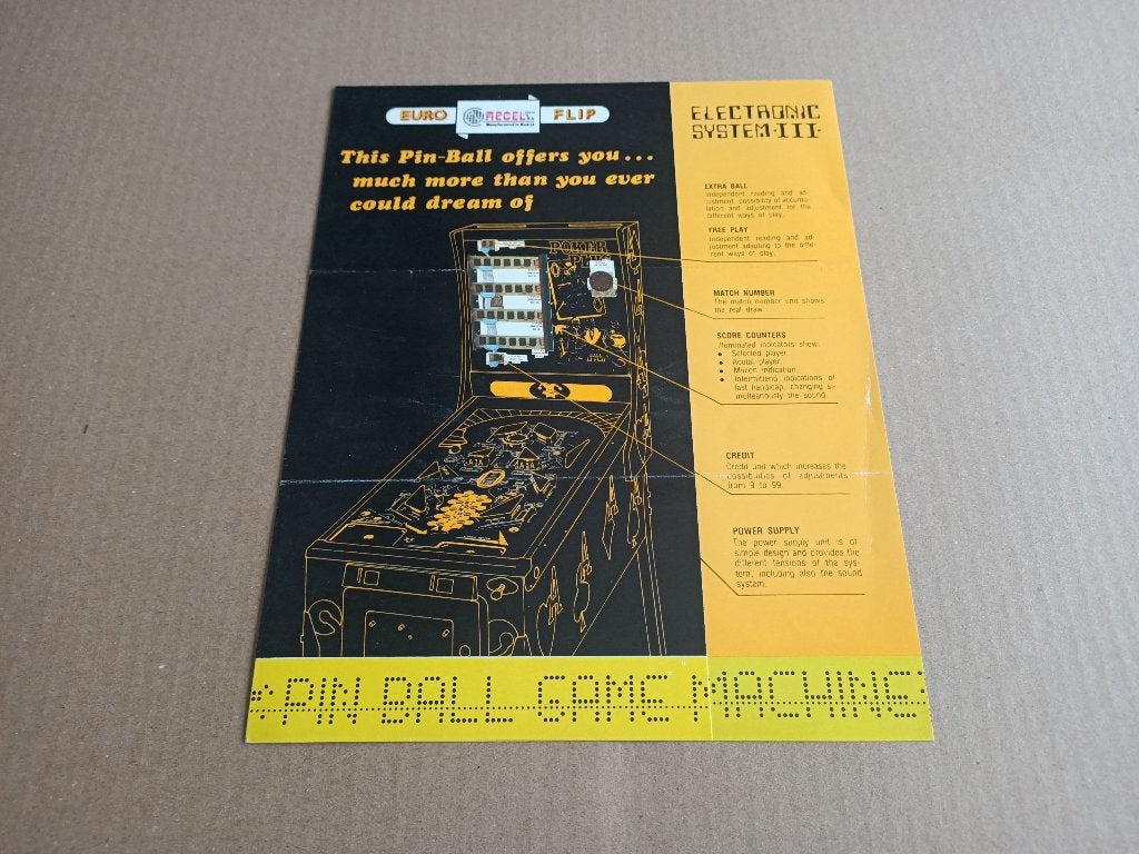 Flyer/ Folder: Recel Poker Plus (1977) Flipperkast, Verzenden, Gebruikt, Elektronisch, Flipperkast
