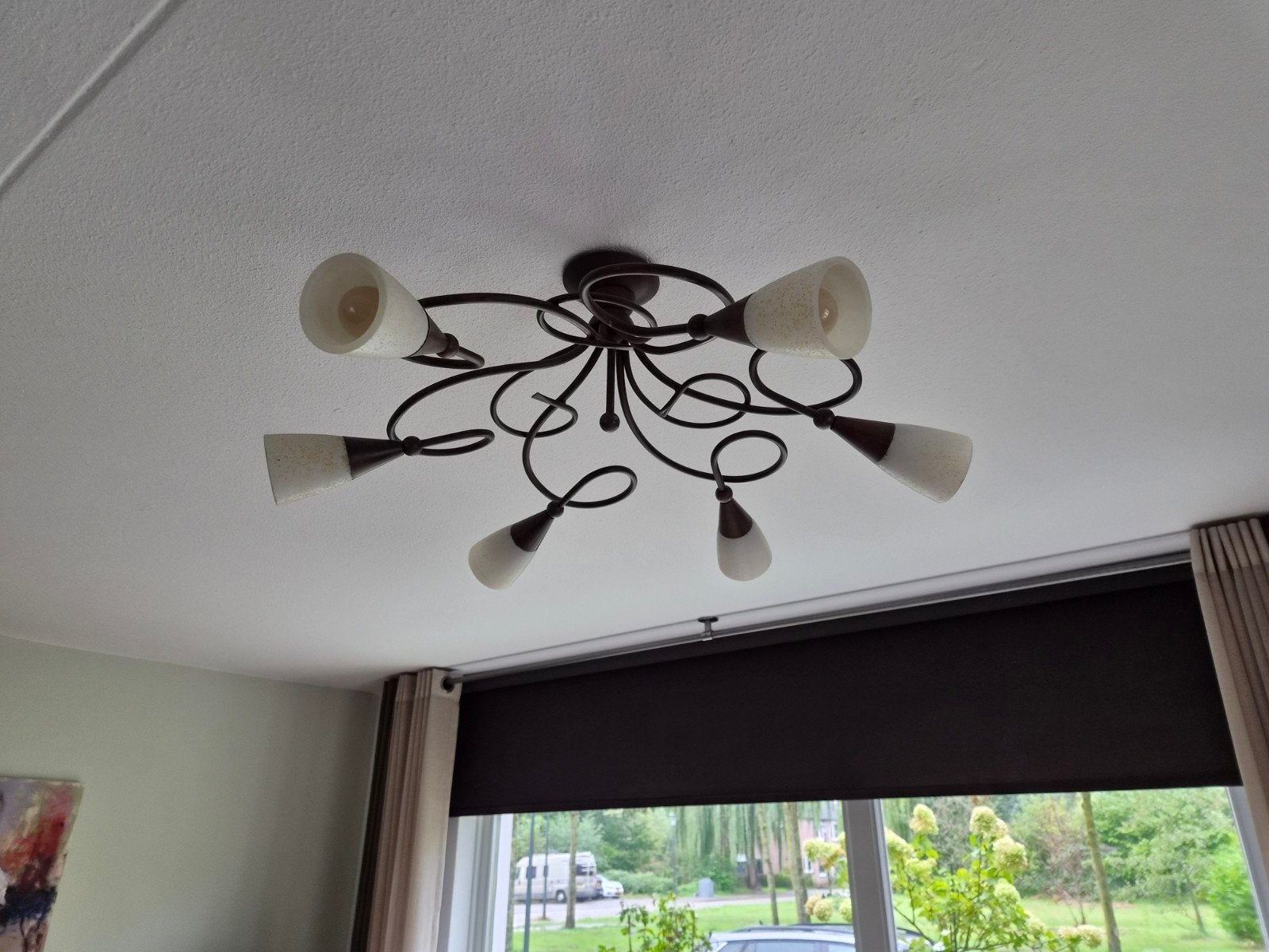 Sfeervolle plafondlamp met 5 lichtpunten, Overige merken, Gebruikt, Overige fittingen, Bruin